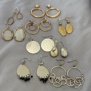 9 Gold and Silver Earring Set